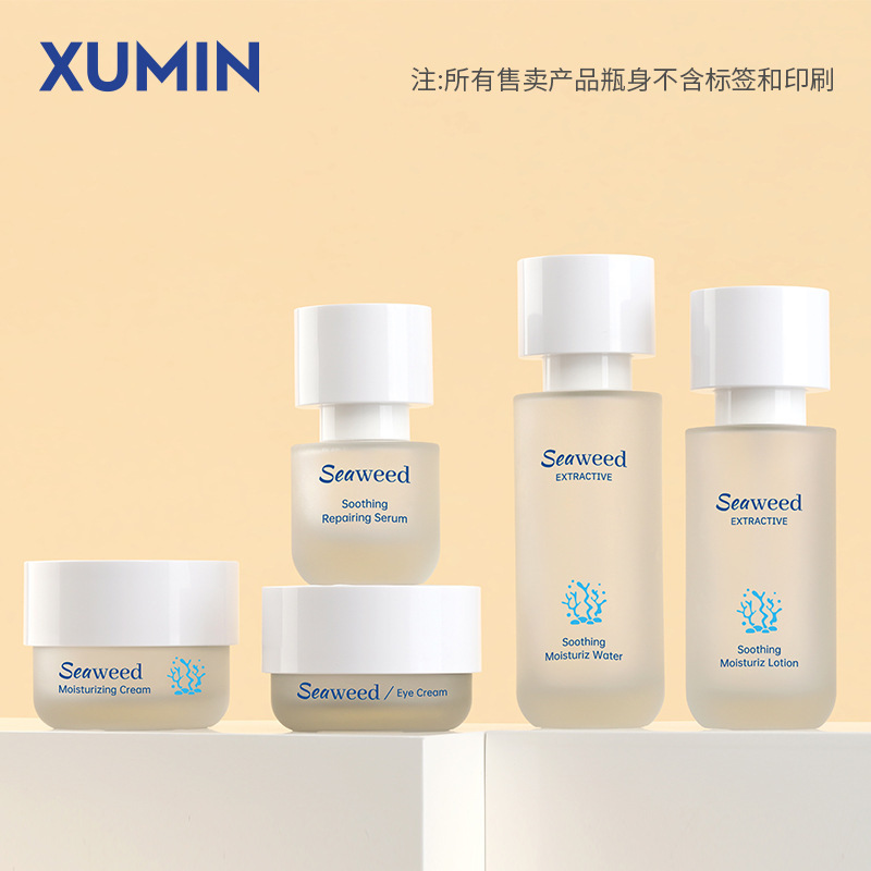现货化妆品玻璃磨砂套装瓶 30-50g面霜膏霜瓶30-100ml压泵乳液瓶|undefined