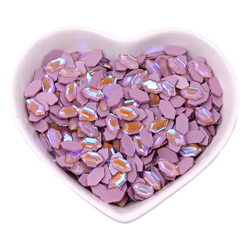 New Lotus purple mocha color nail special-shaped diamond jelly color flat diamond nail DIY jewelry nail Rhinestone