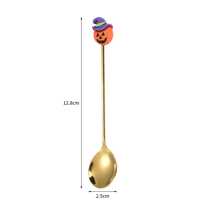 ステンレス鋼ハロウィーン食器セットフォークスプーンクリエイティブ漫画デザートスプーンコーヒー攪拌スプーンフルーツフォークデザートフォーク|undefined