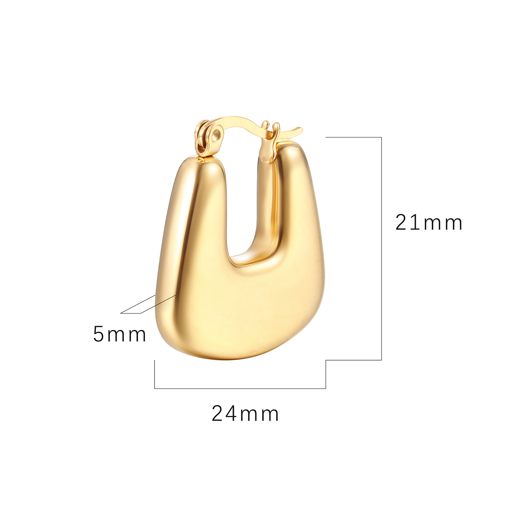 Moda Geométrico Acero Inoxidable Enchapado Aretes 1 Par display picture 3