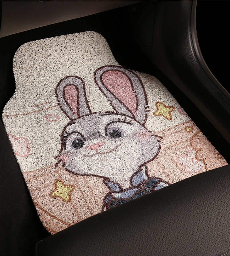 Cute Cartoon Car Mat Wire Ring Single-piece Anti-dirty Carpet Protection Mat for High-end Car Thickened Universal Girl