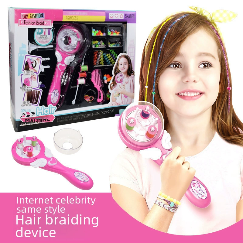 Electric magic makeup primer for braiding hair, hair accessory, toy with pigtail