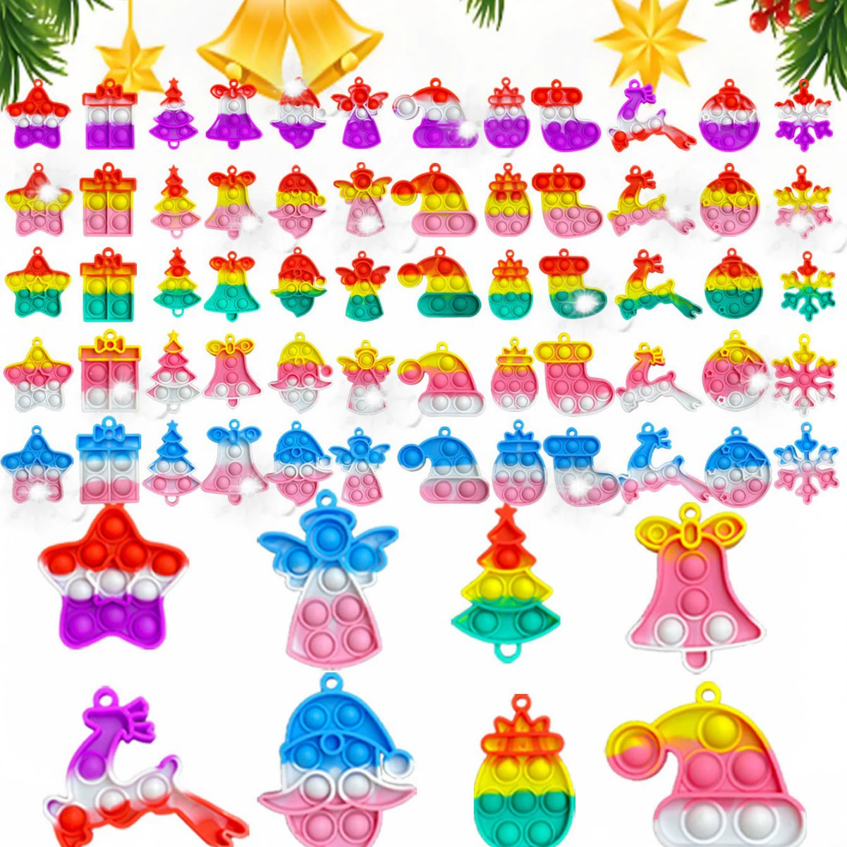 Рождественский брелок-подвеска, рождественская серия, декомпрессионные игрушки, декомпрессионные игрушки для пальцев оптом