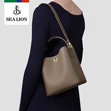 SEA LION2024新款水桶包真皮质感斜挎包大容量妈妈包时尚手提女包