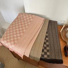 厂家批发秋冬季仿羊绒围巾女加厚双面四叶草爆款保暖披肩百搭围巾