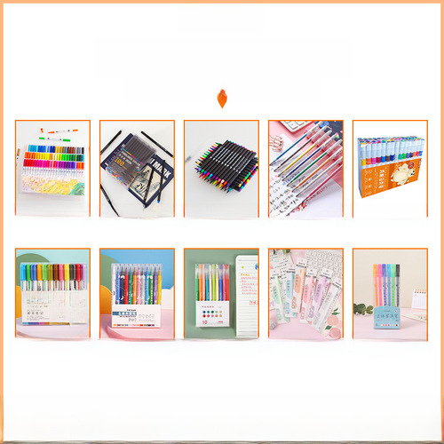 Cross-border colored fine-line pens, art painting special quick-drying ink, student supplies, brush set stationery wholesale