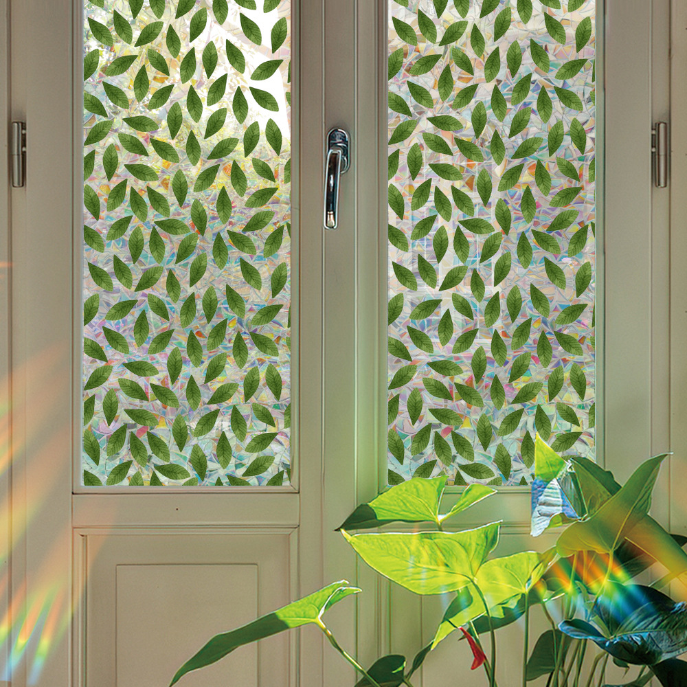 140g Weight Glass paster Home Textiles & Decor Type PVC Material Leaf Pattern Casual, Pastoral Style Casual Pastoral Leaf PVC Glass Paster Wall Art 122