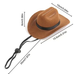 Ribbon Pet Brown Cowboy Hat Mini Hat for Cat and Dog Party Holiday Cowboy Pet Hat