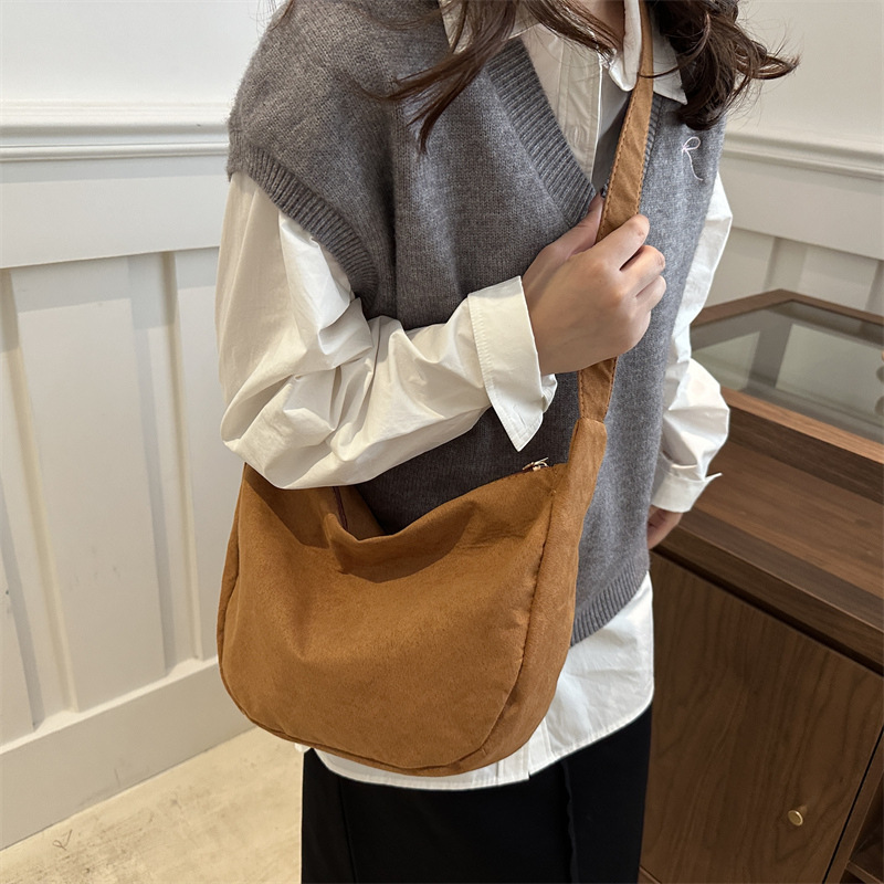 Bolsa de lona simple de color sólido, bolsa de viaje de gran capacidad, bolsa de hombro de viaje casual, bolsa de nicho, bolsa de estudiante ligera