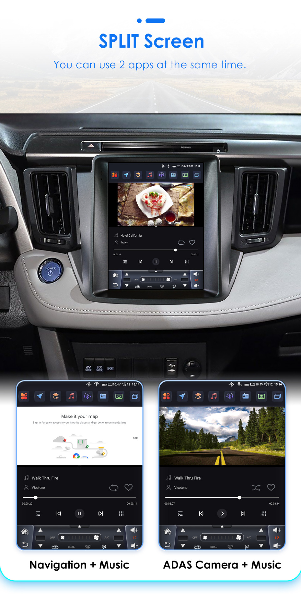 Suitable for 13-18 Toyota Rav4 car radio multimedia player car GPS vertical screen navigator