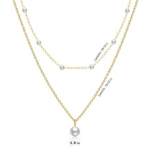 真金黄铜电镀 欧美跨境热销 珍珠项链复古时尚可叠戴女士锁骨链