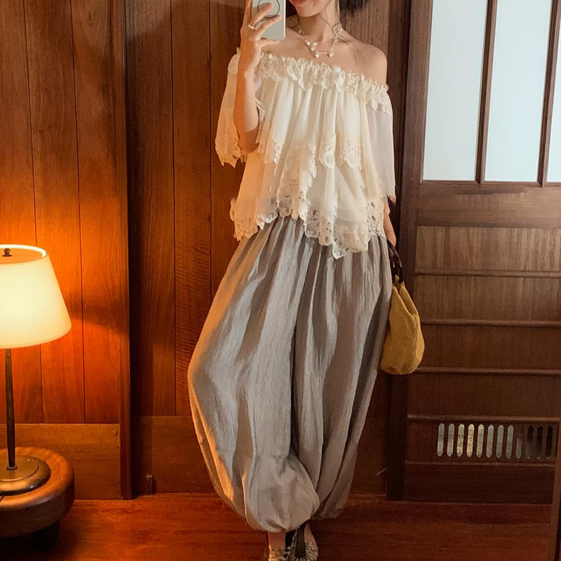 26 Early Autumn Lace Cape-Style Top, Same Style as Zhong Chuxi, 2026 Summer New Korean Style Loose Outfit