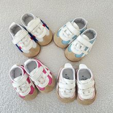春夏新款男女宝宝运动鞋拼色硬鞋底婴儿鞋0-3岁学步鞋不掉网鞋
