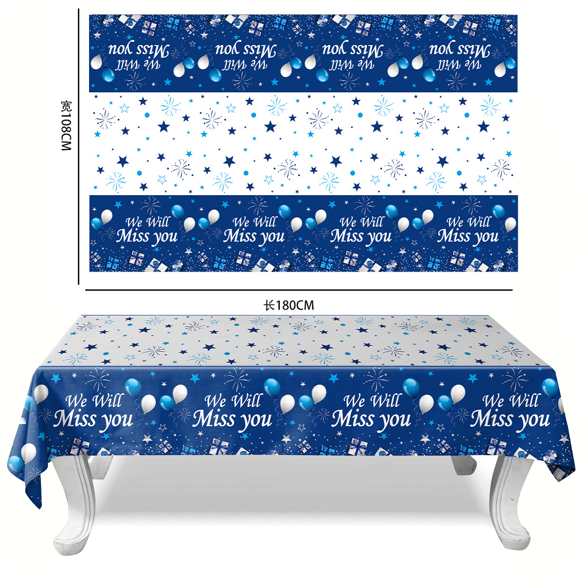 Mantel desechable de pvc original Mantel impermeable de flores completas Mantel de suministros para fiestas Mantel de plástico GRAD de temporada de graduación