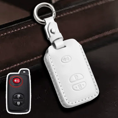 Car key bag — case suitable for Toyota key - white-3-button-speaker