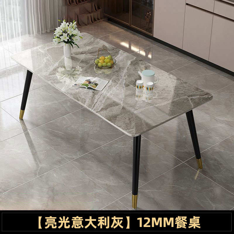 Los fabricantes de mesas de comedor de pizarra de roca modernas y simples suministran mesas de comedor rectangulares de apartamentos pequeños para el hogar, mesas de comedor de pizarra de roca al por mayor