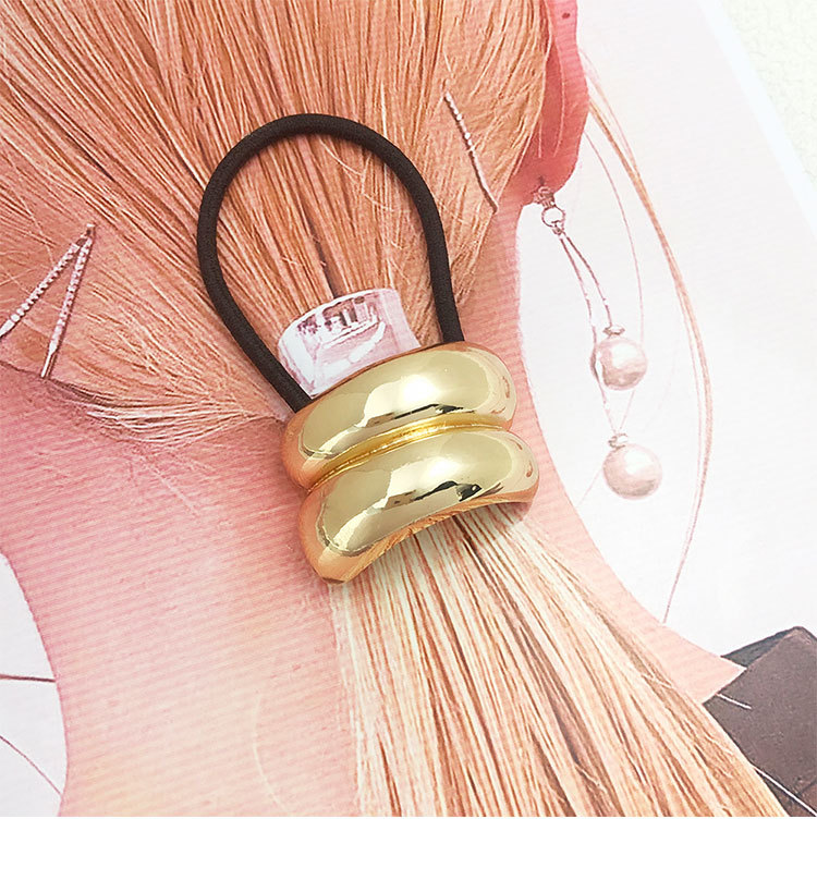 20g Weight Hair Tie Hair Accessories Type 1 Piece Quantity Holiday, Daily Occasion Alloy Material Women's Simple Style Classic Style Solid Color Alloy Patchwork Hair Tie
