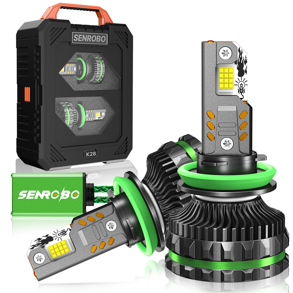 SENROBO nuevo 300W cuatro tubos de cobre coche de alta potencia faro led actualización modificada H1H7H4H11900