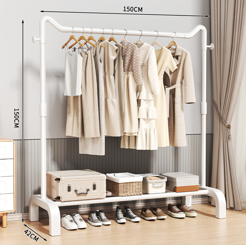 percha de secado de ropa de piso para dormitorio doméstico colgando estante de ropa simple dormitorio interior móvil estante de sombrero de ropa fresca