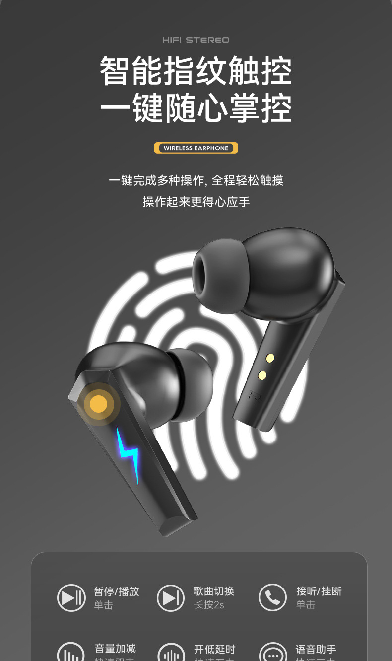 Ultra uzun pil ömrüne, yüksek görünümü, yüksek kaliteye, yıldırımsız gecikmesiz kulaklıklarla sınır ötesi özel model spor kulak içi Bluetooth kulaklıklar