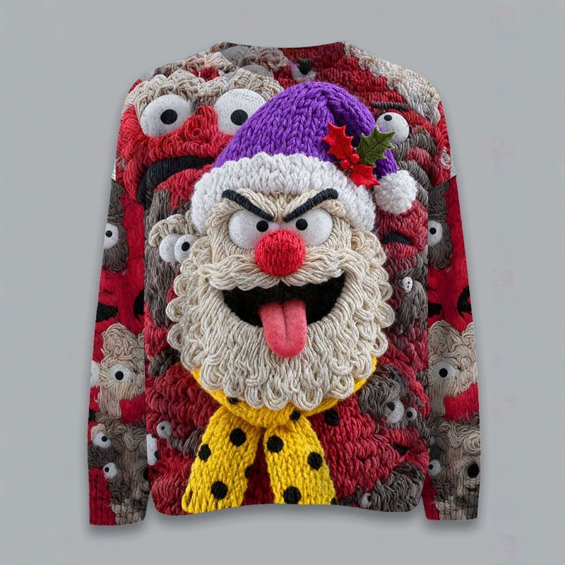 Cross-border Amazon Temu Christmas Ugly Sweater Digital Print Pullover Crew Neck Sweatshirt for Women, Autumn and Winter Long Sleeve Top Cross-border Amazon Temu Christmas Ugly Sweater Digital Print Pullover Crew Neck Sweatshirt for Women, Autumn and Winter Long Sleeve Top