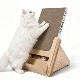 跨境木质立式三角猫抓板宠物室内家用猫抓板耐磨防猫抓沙发磨爪器