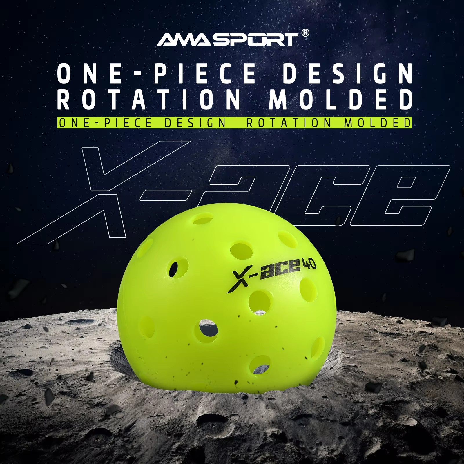 Amasport Pickleball Rotational Molding Pickleball Ball Professional Training Competition Pickleball Usapa Certified Ball
