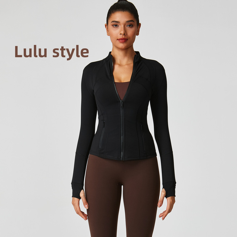 Luluid Sports Outwear Jacket Women's Define Outdoor Slim Stand-Up Collar Cardigan Zipper Yoga Top Luluid Sports Outwear Jacket Women's Define Outdoor Slim Stand-Up Collar Cardigan Zipper Yoga Top