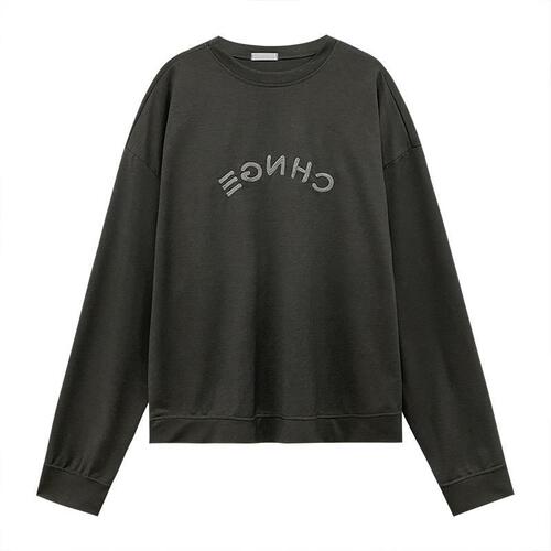 Letter print padded sweatshirt women large size Korean style Japanese new autumn winter student crew neck long sleeve top