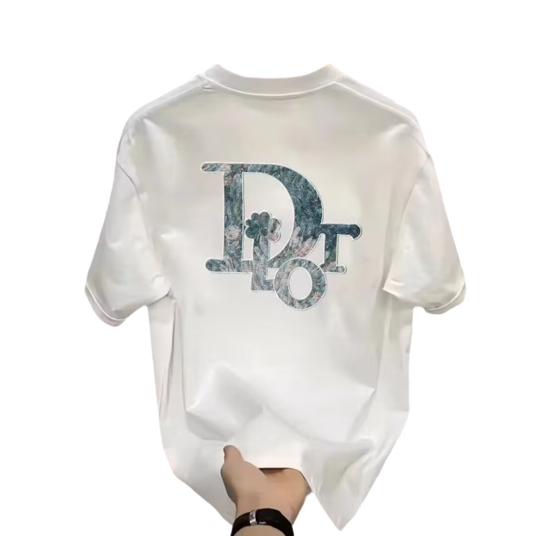 2024夏の新製品花卉アルファベットプリント半袖男性ネットレッドtシャツ通気上着男