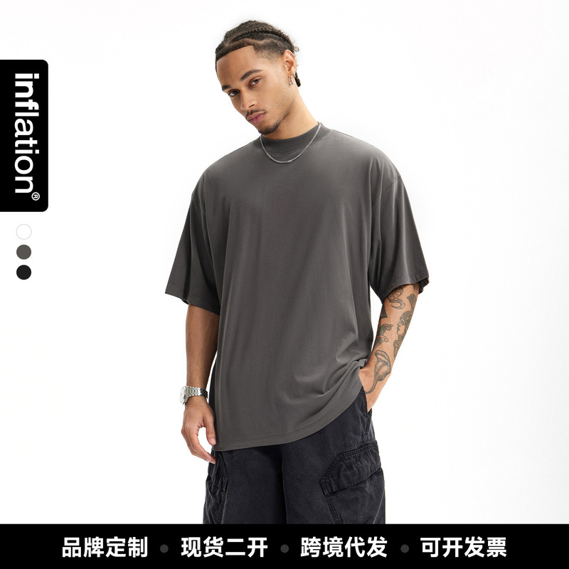 Jie Zhan Men's Clothing | Usa Gold Pima Cotton Short-Sleeved 26 Spring and Summer New Style 145g Lightweight Moisture-Absorbent and Breathable Pure Cotton T-Shirt
