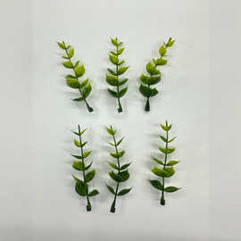 仿真植物仿真花配件 8厘米单叉六层花生草 尤加利叶 塑料水草配件