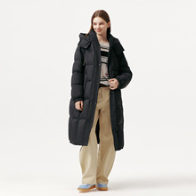 【双面穿】坦博尔女高充绒廓形可脱卸帽长款羽绒服外套TB5530882A