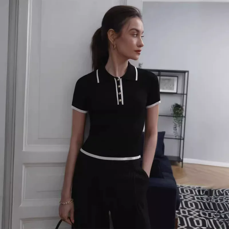 Летняя эластичная облегающая футболка, европейский стиль, с коротким рукавом