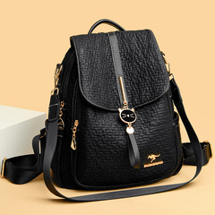 女雙肩包2023秋冬新款拼接女士單肩包大學生休閒旅行背包一件代發