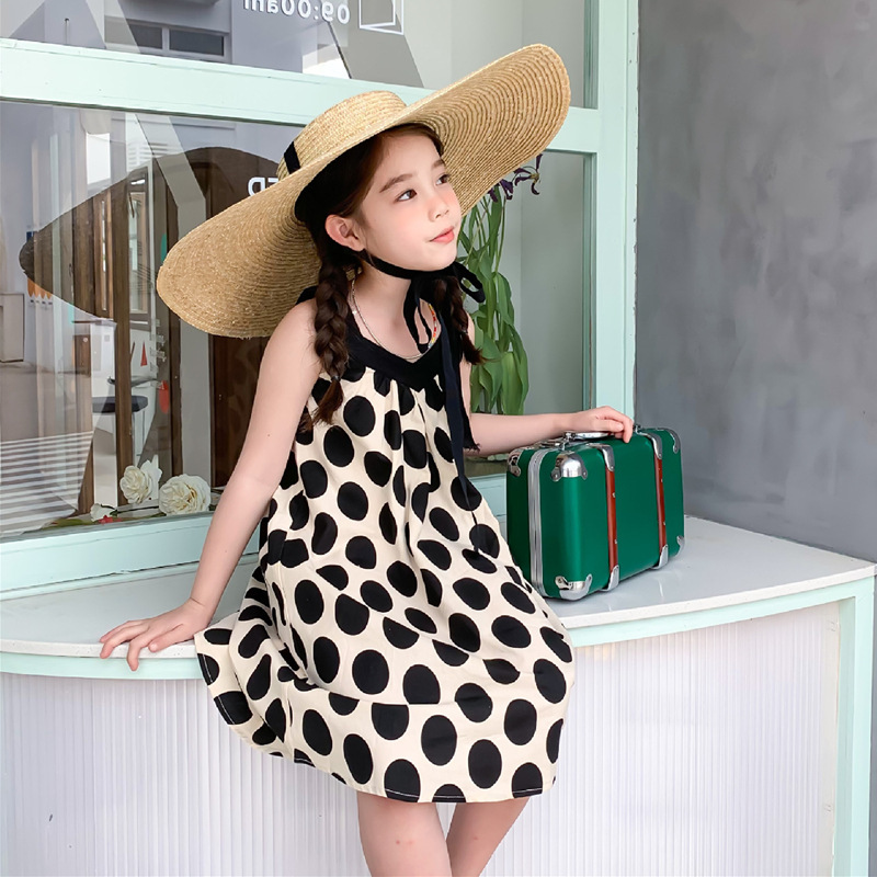 Girls sling dress 2021 summer new girl b...