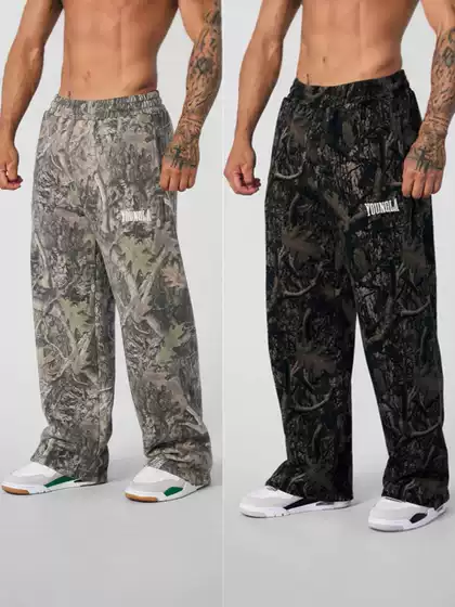 Cross-border New YOUNGLA Pants Straight Casual Trendy Brand Fitness Pants Men's Camouflage Breathable Sports Pants for Men
