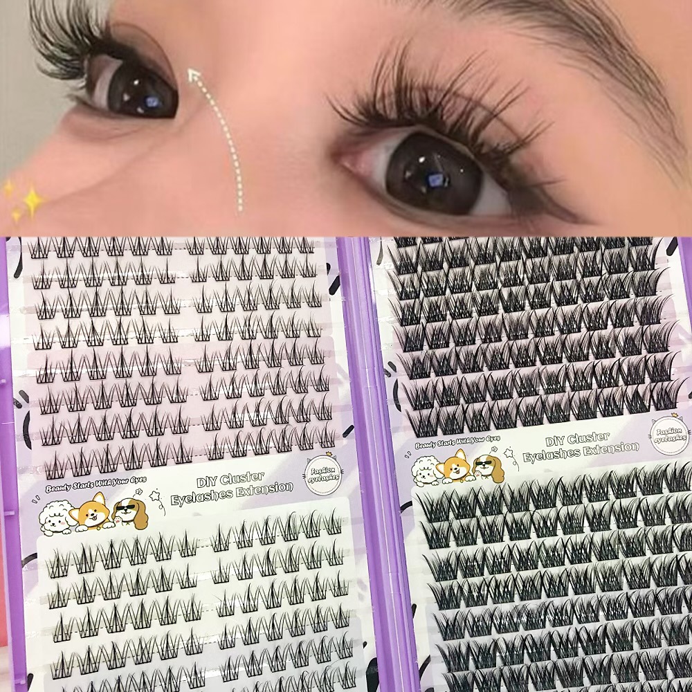 Serie de pestañas postizas transfronterizas Libro de pestañas de comercio exterior Pestañas postizas en inglés completas Pestañas postizas de gran capacidad, pelo segmentado de un solo racimo