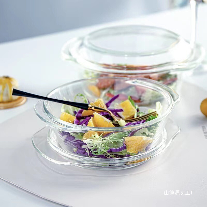 带盖玻璃碗微波炉加热器皿盘耐高温家用盆大号汤碗蛋羹蒸蛋|undefined