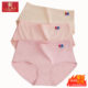 Zi Qiao Li striped lady cotton underwear plus size solid color briefs