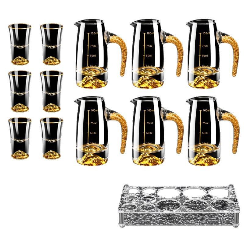 Taza de vino blanco conjunto casero pequeña copas de oro de hoja de oro copas de vino de una taza de vino de vidrio de alta calidad con marco