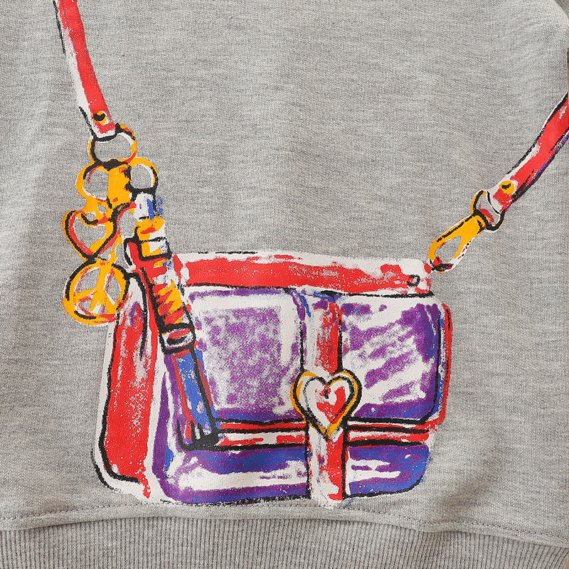 Tops para niños de estilo europeo y americano Otoño Suéter de manga larga para niñas de dibujos animados de cuello redondo camisa para niños