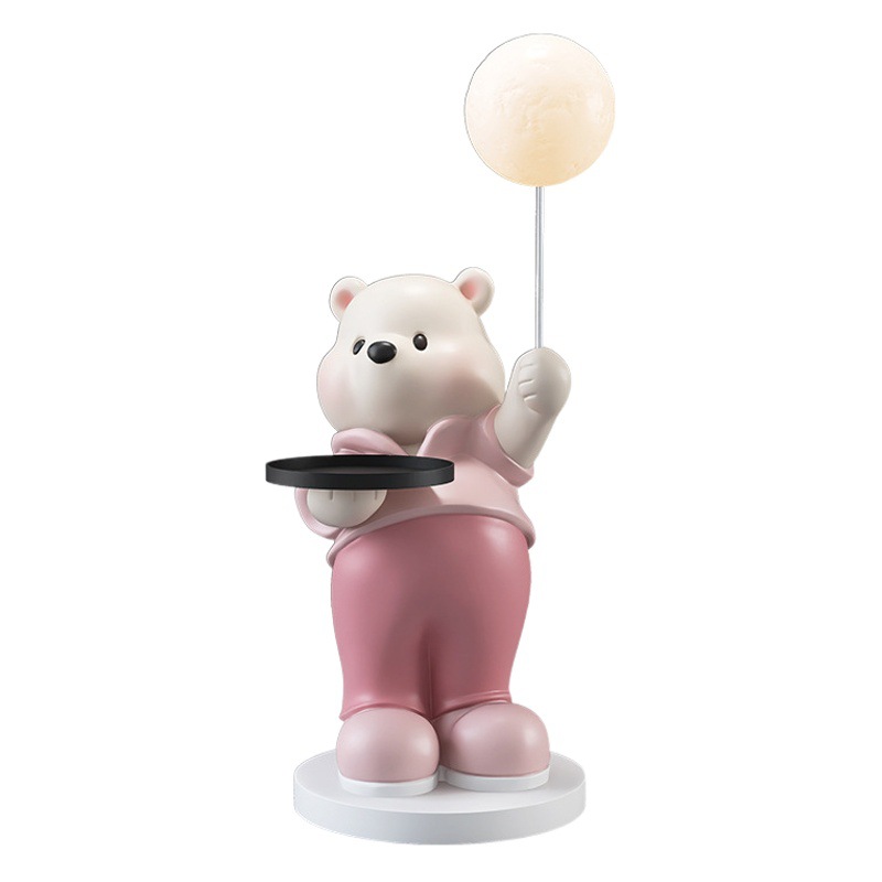 Oso grande sala de estar piso decoración TV gabinete mesa de café lateral decoración del hogar mesa de café luz apertura Año nuevo regalo de inauguración