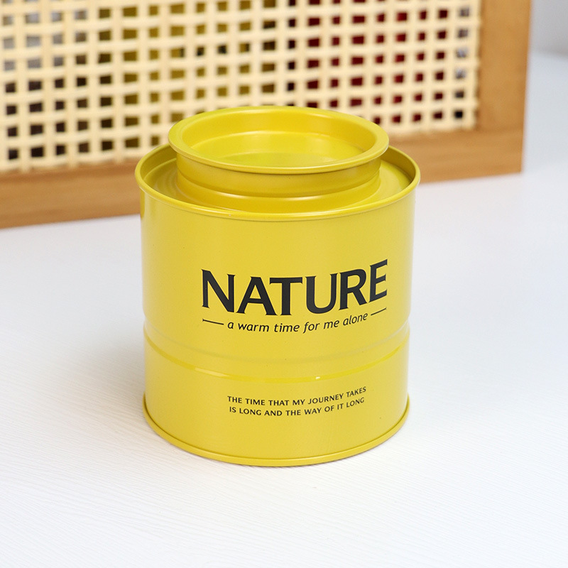 Latas apiladas, cilindros, latas de té, latas selladas, envases de regalo, cajas de hojalata de color sólido, lugar de origen del fabricante