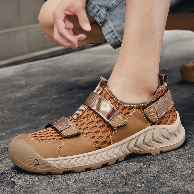 2024 primavera y verano zapatos de malla casuales de suela gruesa zapatos respirables de hombre huecos zapatos de malla de hombre zapatos de montaña al aire libre