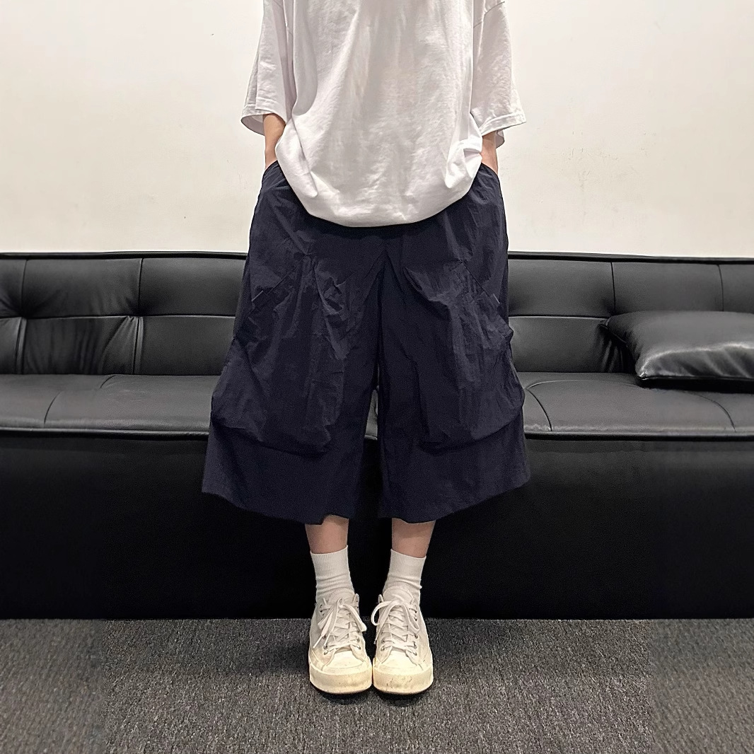 American Style Large Pocket Tooling Shorts Men's Summer Thin Japanese Style Functional Style Retro Loose Quick-drying Sports Cropped Pants