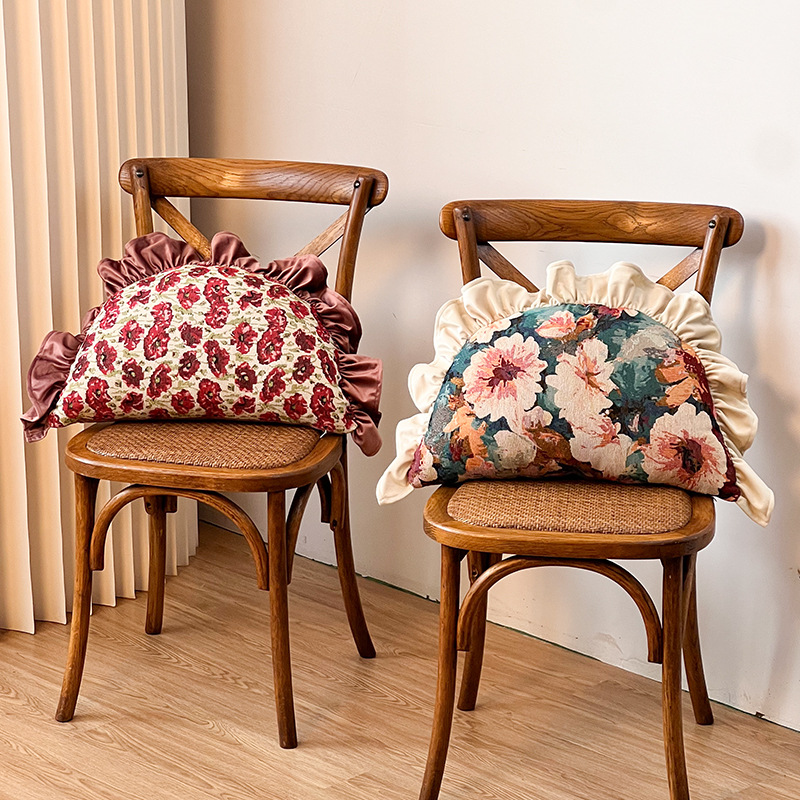 Pastoral Style Pillow Sofa Living Room Dumpling Pillow Irregular Ruffle Pillow Removable and Washable Decorative Headboard Cushion