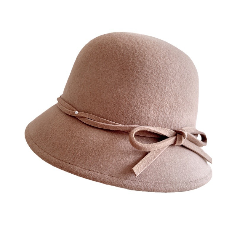 Sombrero de pescador de perla satinado francés, sombrero de lana australiana, sombrero de invierno, sombrero de fieltro de viento de oro, sombrero de marea