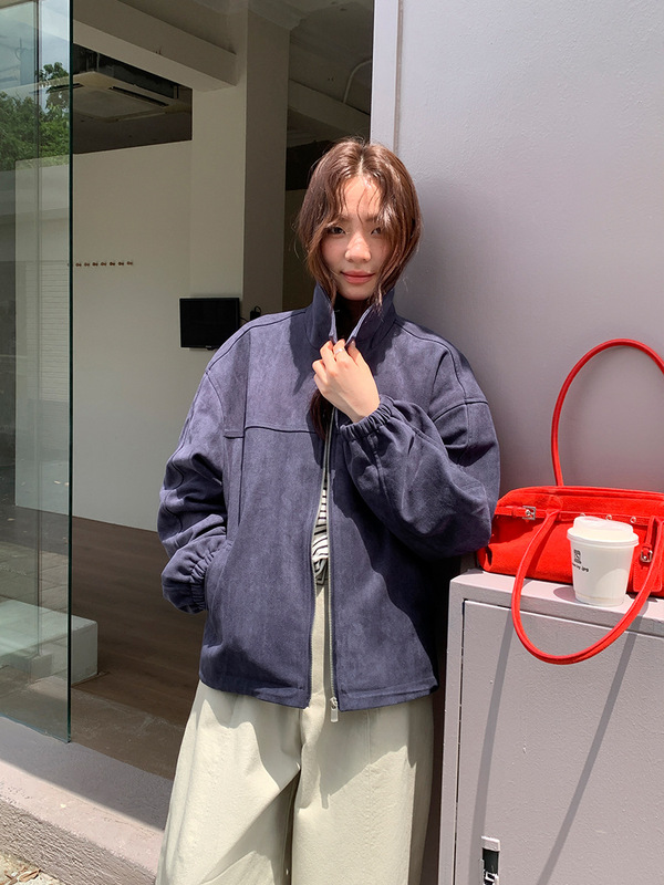 广州十三行2025秋冬季韩系麂皮休闲风复古底特律夹克外套女03052|undefined