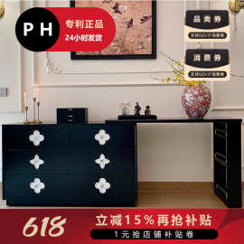 KSSZT2501#PH家居四叶草梳妆台卧室法式复古化妆桌斗柜一体转角小